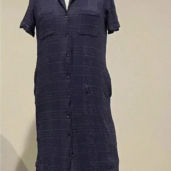 Maeve Textured Aria Shirtdress Size XS Blue - Picture 3 of 7